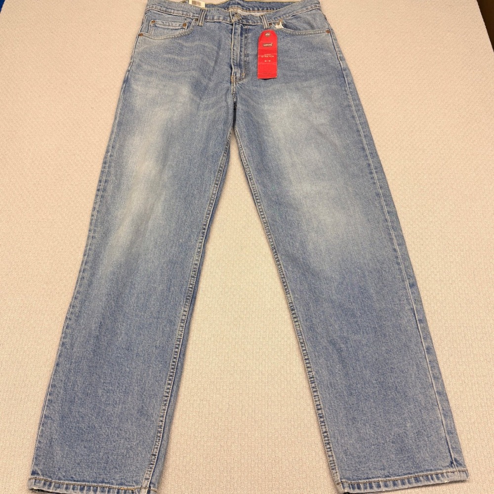 Levis 550 Jeans Mens 35x32 Denim Straight Fit 2 Way Stretch Casual NWT